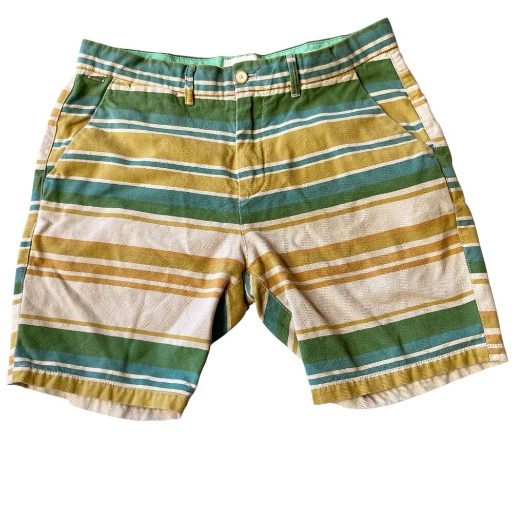 Scotch & Soda Mens Shorts 100% Cotton Green Beige Size 32 Amsterdam Couture
